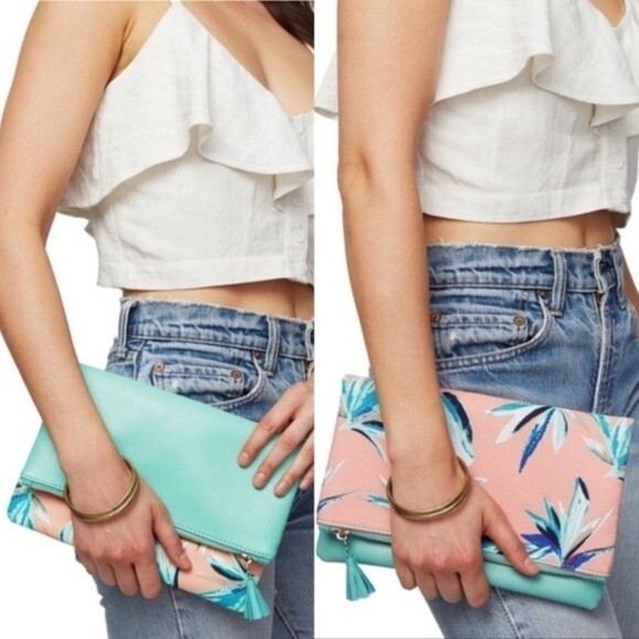Rachel Pally Paradise Floral Reversible Clutch - Picture 1 of 8